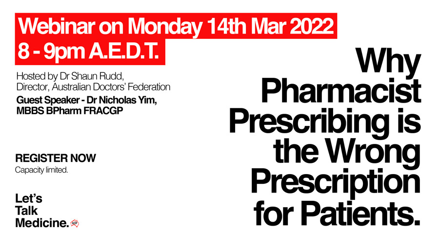 ADF Let’s Talk Medicine – Why Pharmacist Prescribing is the Wrong Prescription for Patients